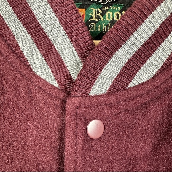 Vintage Roots Athletics Canada Wool Embroidered Snap Button Varsity Jacket - Picture 3 of 15